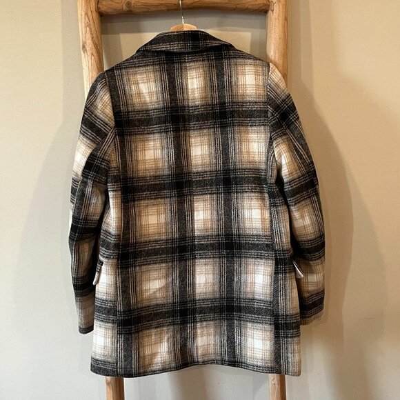 H&M Plaid Structured Blazer Like Coat - Picture 2 of 5